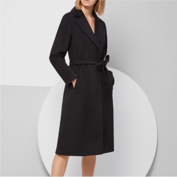 Cinzia Rocco Loro Piana Superfine Black Wool Coat Italy Wrap Trench Capsule - Picture 2 of 15
